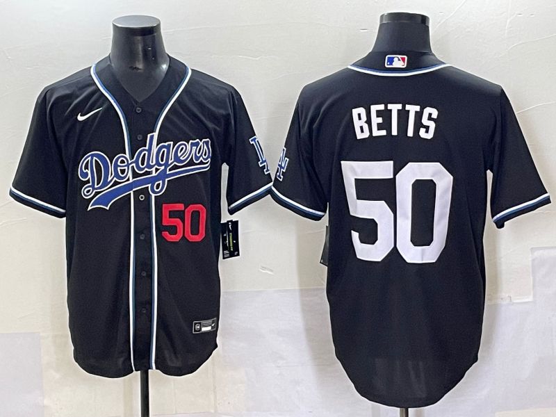 Men 2025 Los Angeles Dodgers 50 Betts Black Three generations Fashion Nike MLB Jersey style 7044